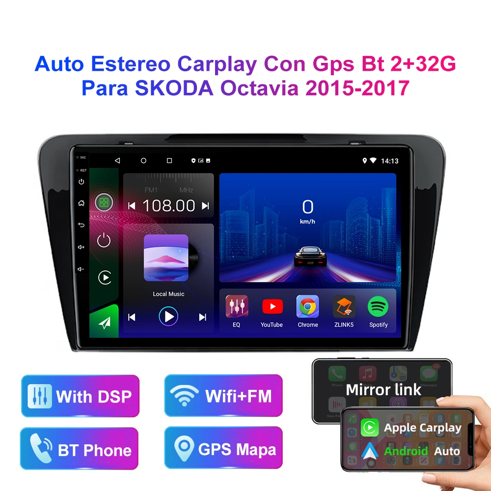 Jmance for Skoda Octavia 2015 Android Car Radiogps Vdieo Vehicle Multimedia DDR RAM Car GPS WiFi Multimedia Player
