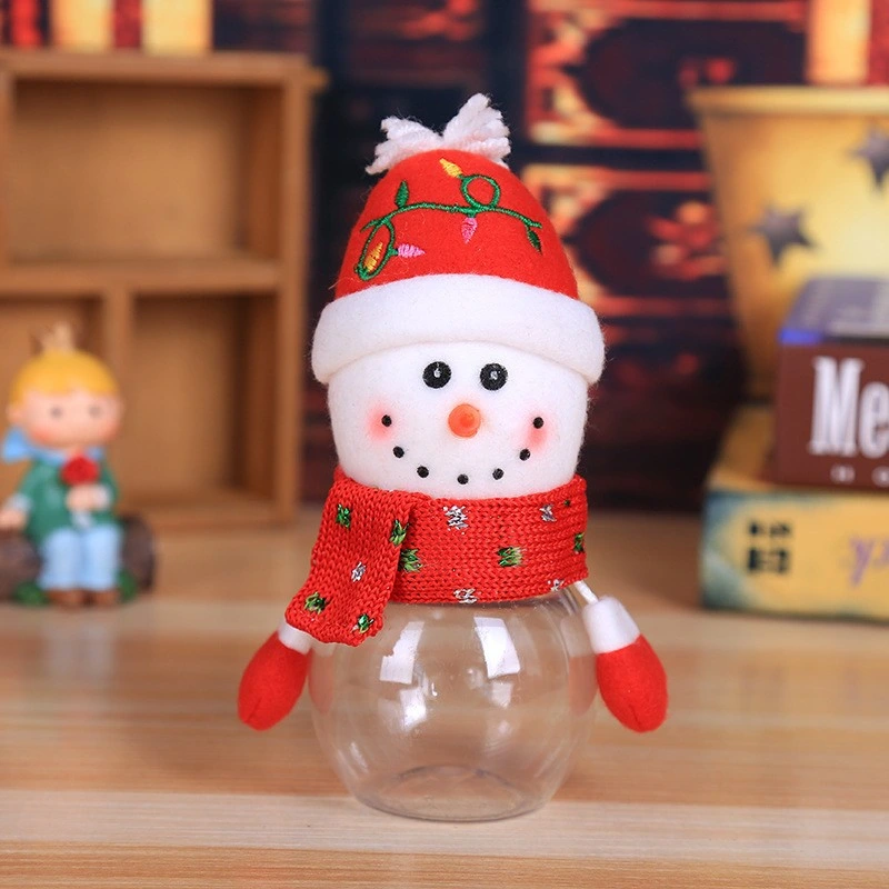 Christmas Candy Jar Plastic Transparent Gift Box Elderly Snowman Elk Christmas Supplies Decoration Children's Small Gifts