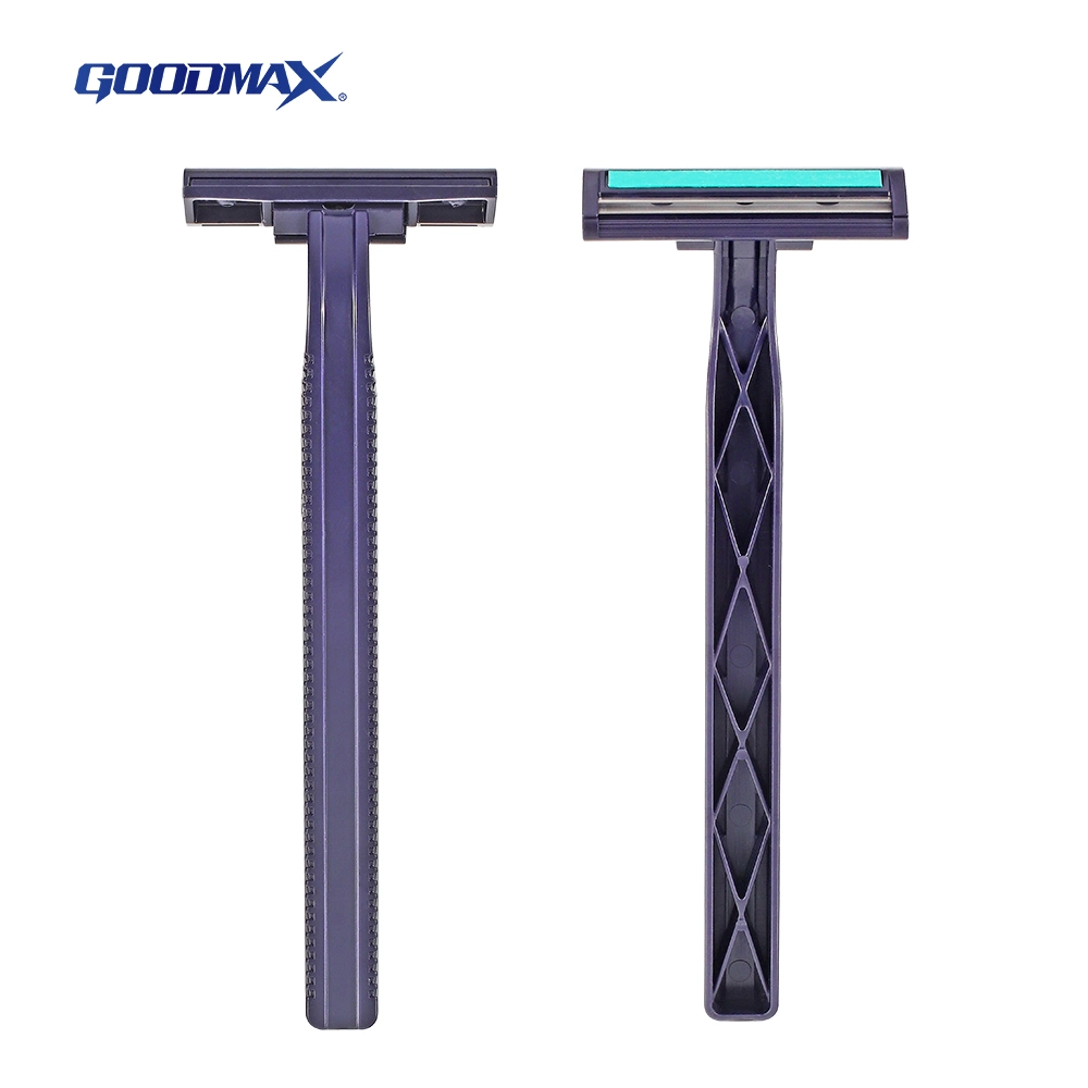 Twin Blade Disposable Razor with Lubricant Strip with Good Quality