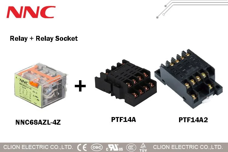 El relé Nnc68azl-4z (LY4) con LED y botón de texto con UL