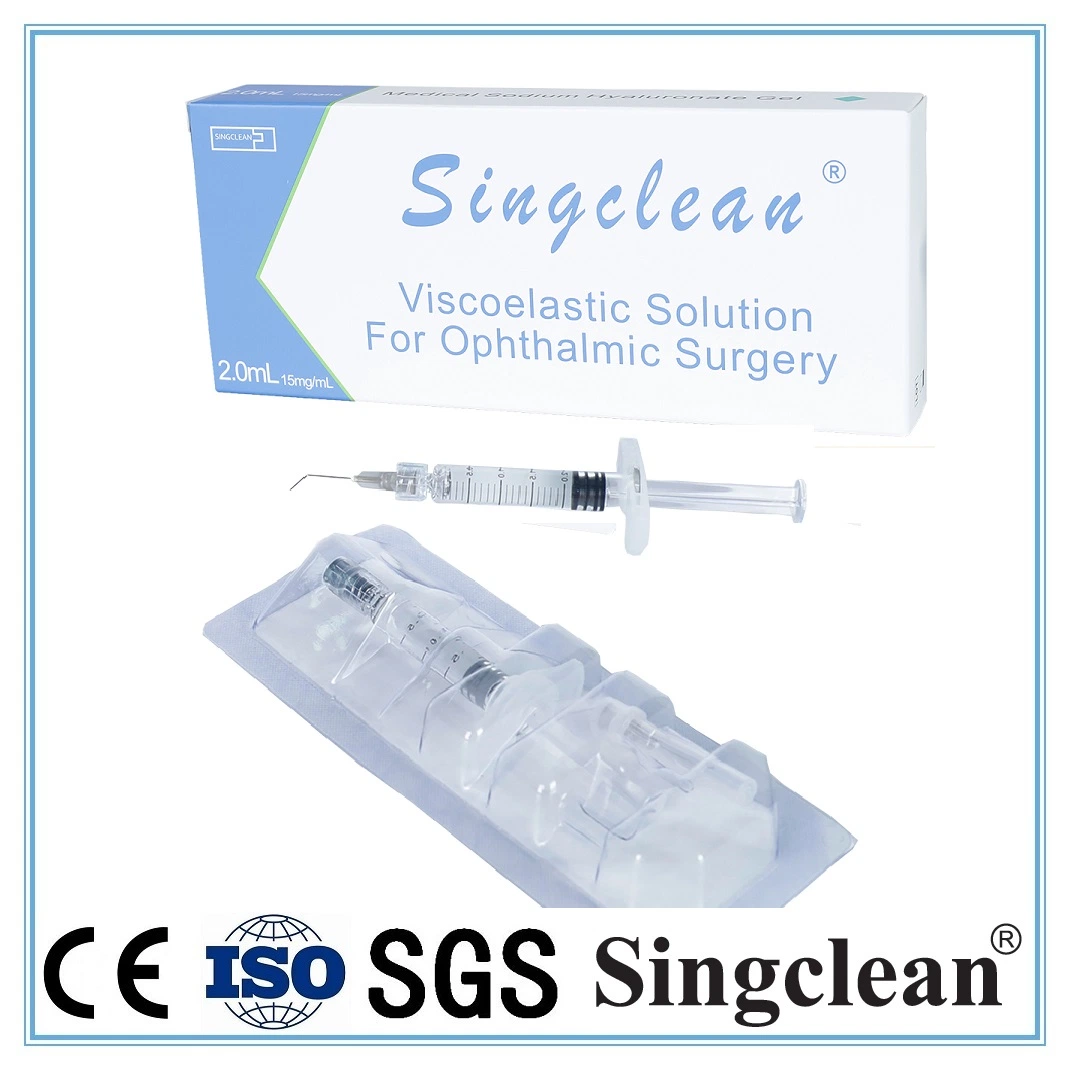 1ml/2ml with Logo Printing Singclean Ophthalmology Suppiler Hyaluronic Acid Ophthalmic Viscoelastic Hyaluronate OEM