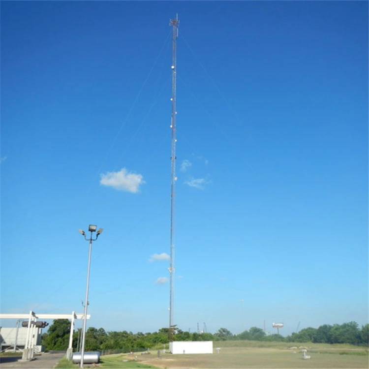 GSM Cell Phone Mobile Antenna Guyed Mast Telecom Tower