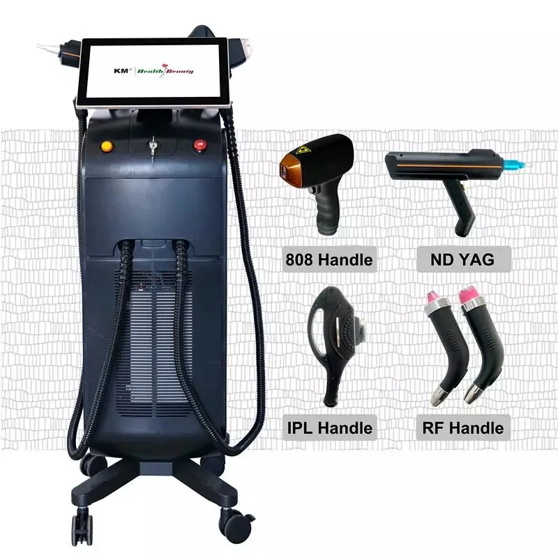 A remoção de pêlos a laser de diodo &amp; ND YAG &amp; LIP &amp;Rejuvenescimento da pele de remoção de tatuagens de RF