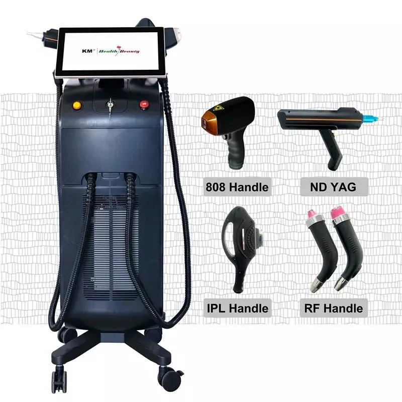 Диод для удаления волос Laser &amp; ND YAG &amp; IPL &amp;RF Удаление татуировки омоложение кожи