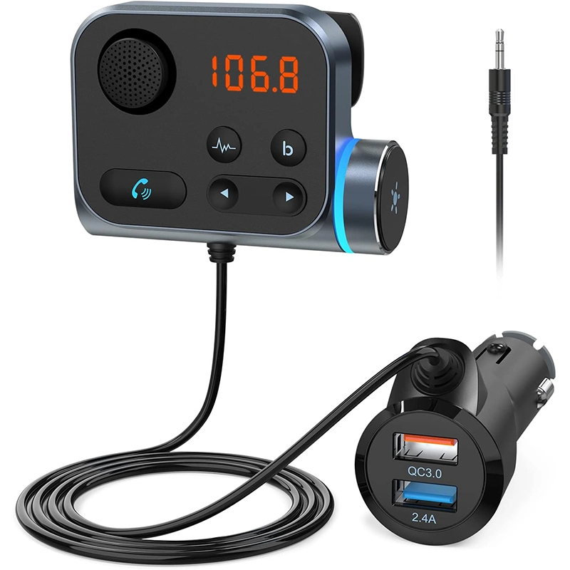 FM Transmitter for Car Adapter Air Vent Clip Radio Bluetooth Hand-Free Call