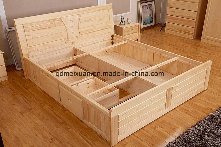 Solid Wooden Bed Modern Double Beds (M-X2289)