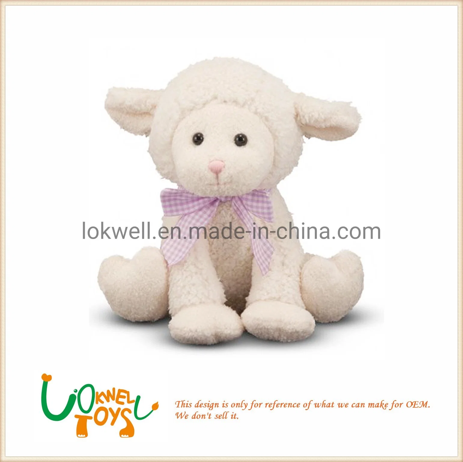 Peluche mono de peluche y ovejas Doll juguetes con arco rosa