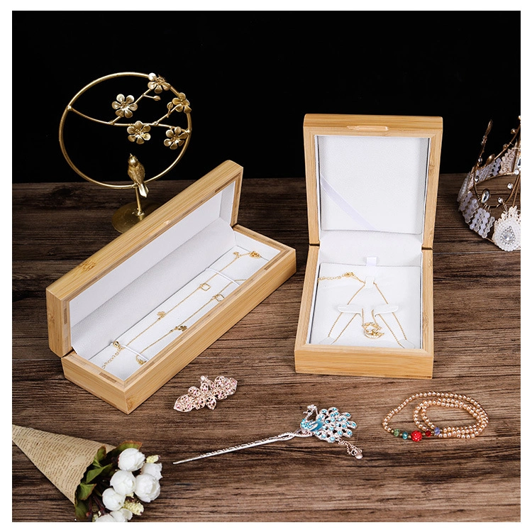 Spot Wholesale/Supplier High Grade Eco-Friendly Bamboo Jewelry Box Ring Box Pendant Box Bracelet Box Earring Box Necklace Box Custom Logo