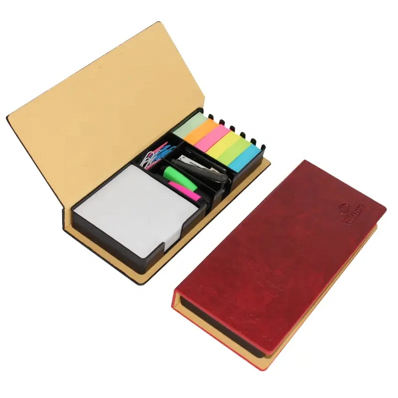 OEM Factory Custom bunt gedruckt Sticky Notes Box Memo Pad Mit Deckel Multifunktions-Schreibwaren-Set