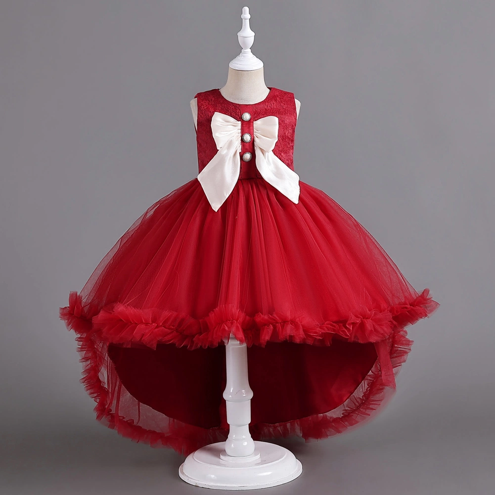 Nouvelles filles' Bow princesse robe imprimée d'enfants Bunny fils parti robe de sentiers de performances