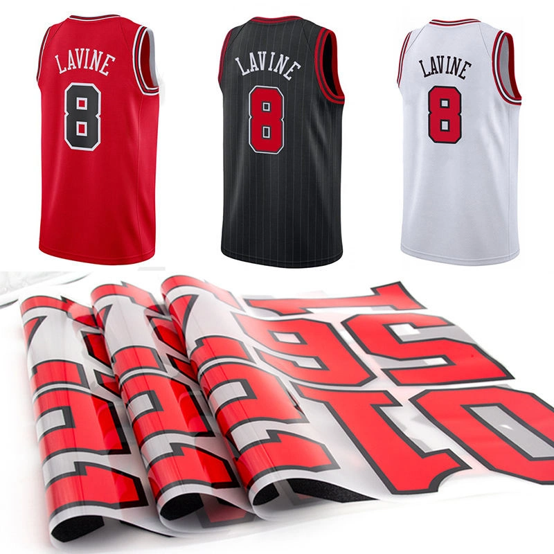 Low Price Factory Iron on Jersey Numbers Uniforms Hats Decal Letter Heat Transfer