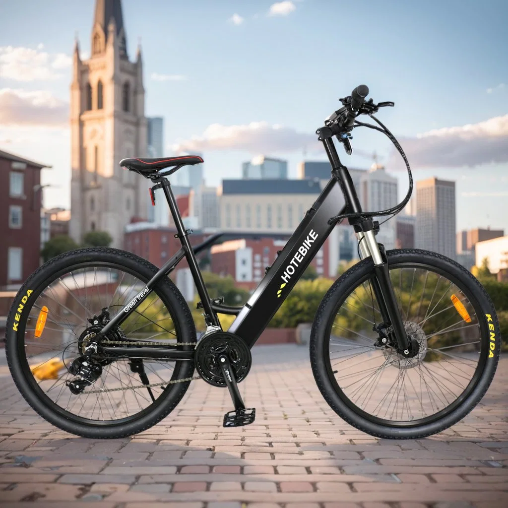 Step-Through Aluminium Alloy eBike 250W bis 750W Dual Suspension All-Terrain 26-Rad Größe Elektro-City Bike Lithium-Batterie