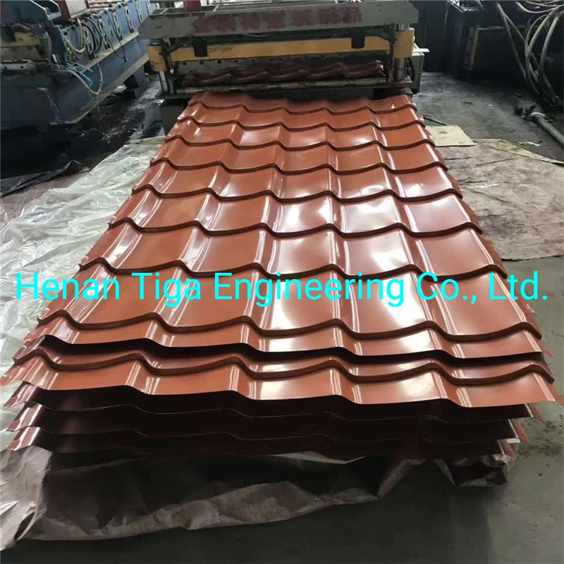 930/980/1050mm Width Step Tiles Colorful Steel Roofing Sheet