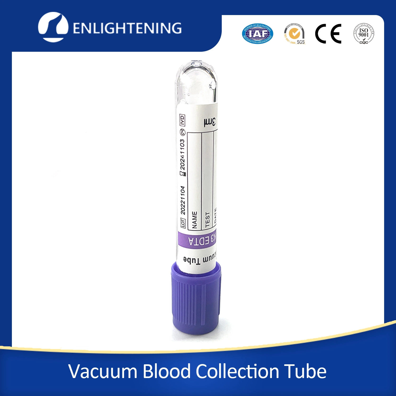 High quality/High cost performance Prp Kit Factory Vacuum Blood Glass Test Tubes for Medical