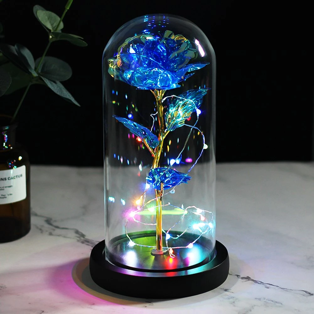 Rose Galaxy dans un dôme en verre Cadeau de fleur