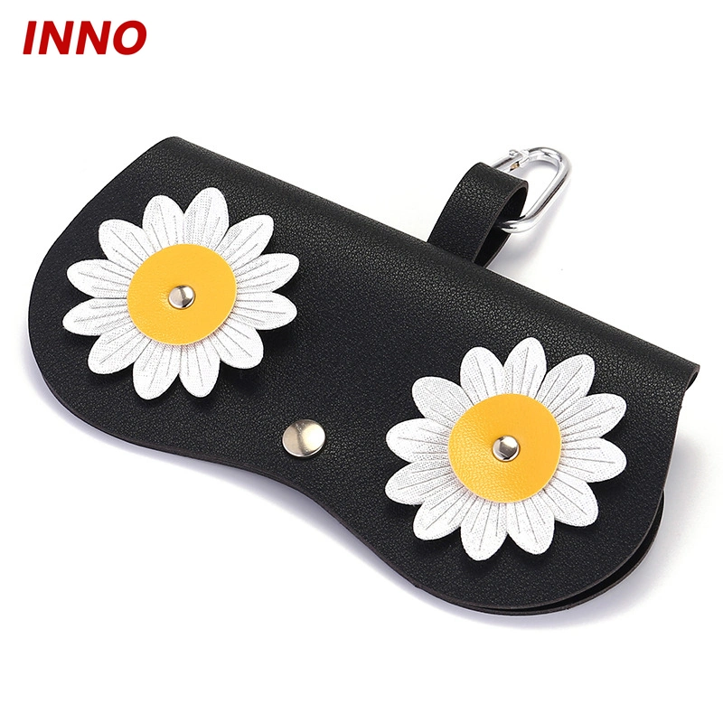 Inno-R019 Cute Ornament Sunglasses Holder Handmade Eyeglasses Sun Glasses Bag Custom Logo Eyewear Eye Glasses Travel Luxury Cartoon PU Leather Sunglasses Case