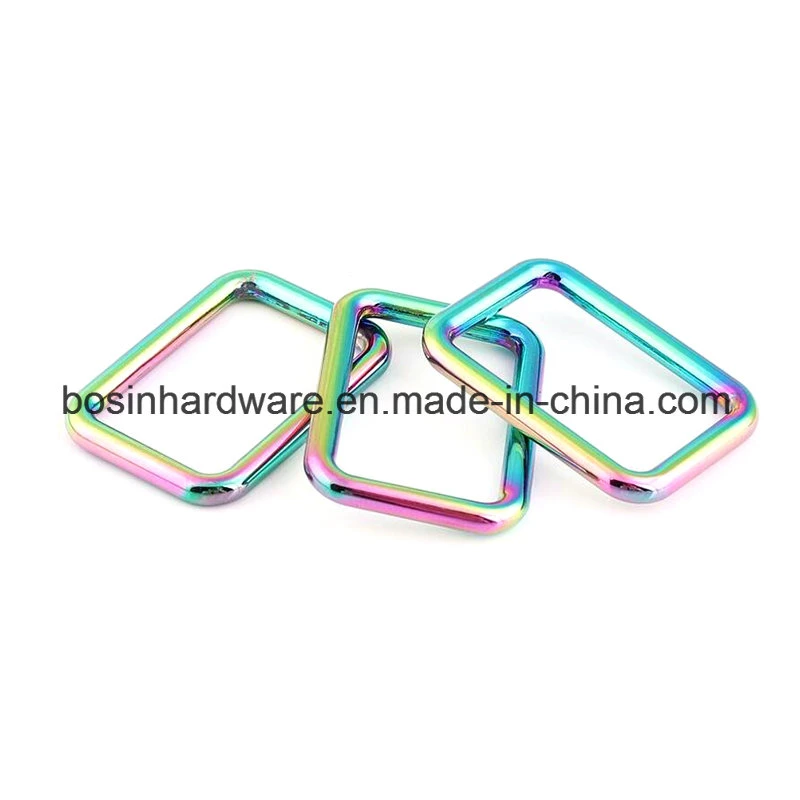 Rainbow Metal Bag Fitting Rectangle Buckle Ring