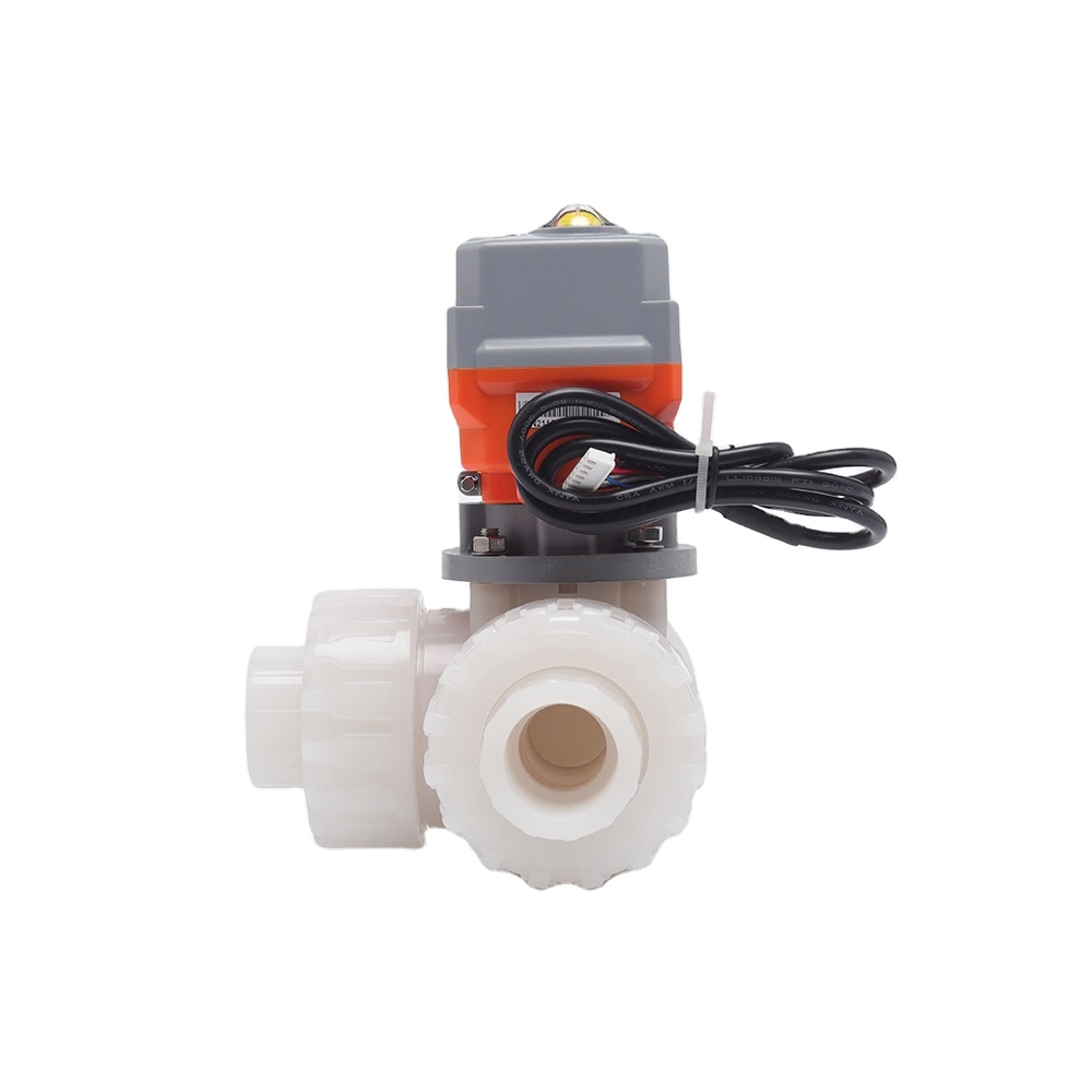 DN32 PVDF AC220V Intelligent Modulating Power-Driven Three Way Valve