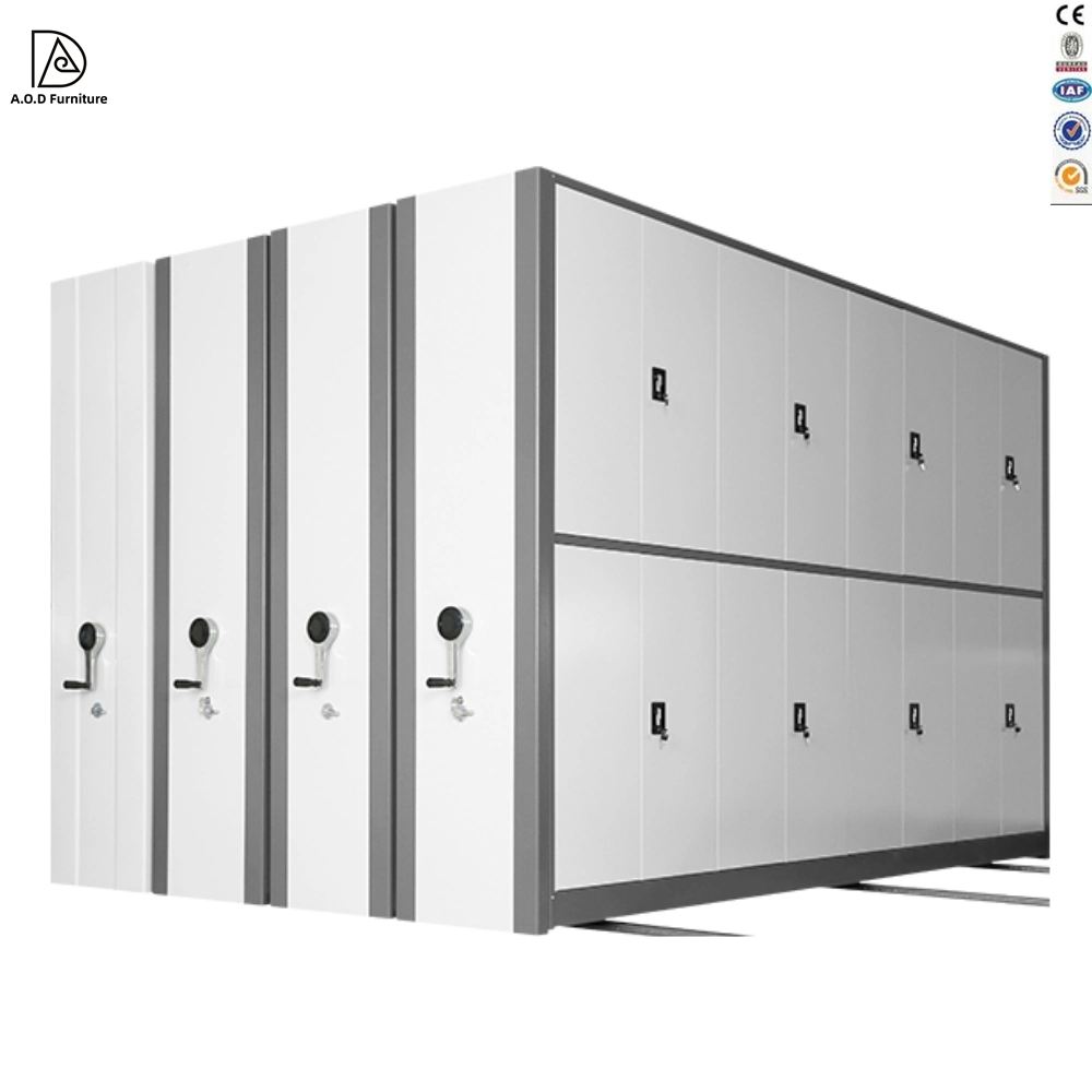 Manual Metal Mobile Shelving System Storage Office Library Filing Cabinet