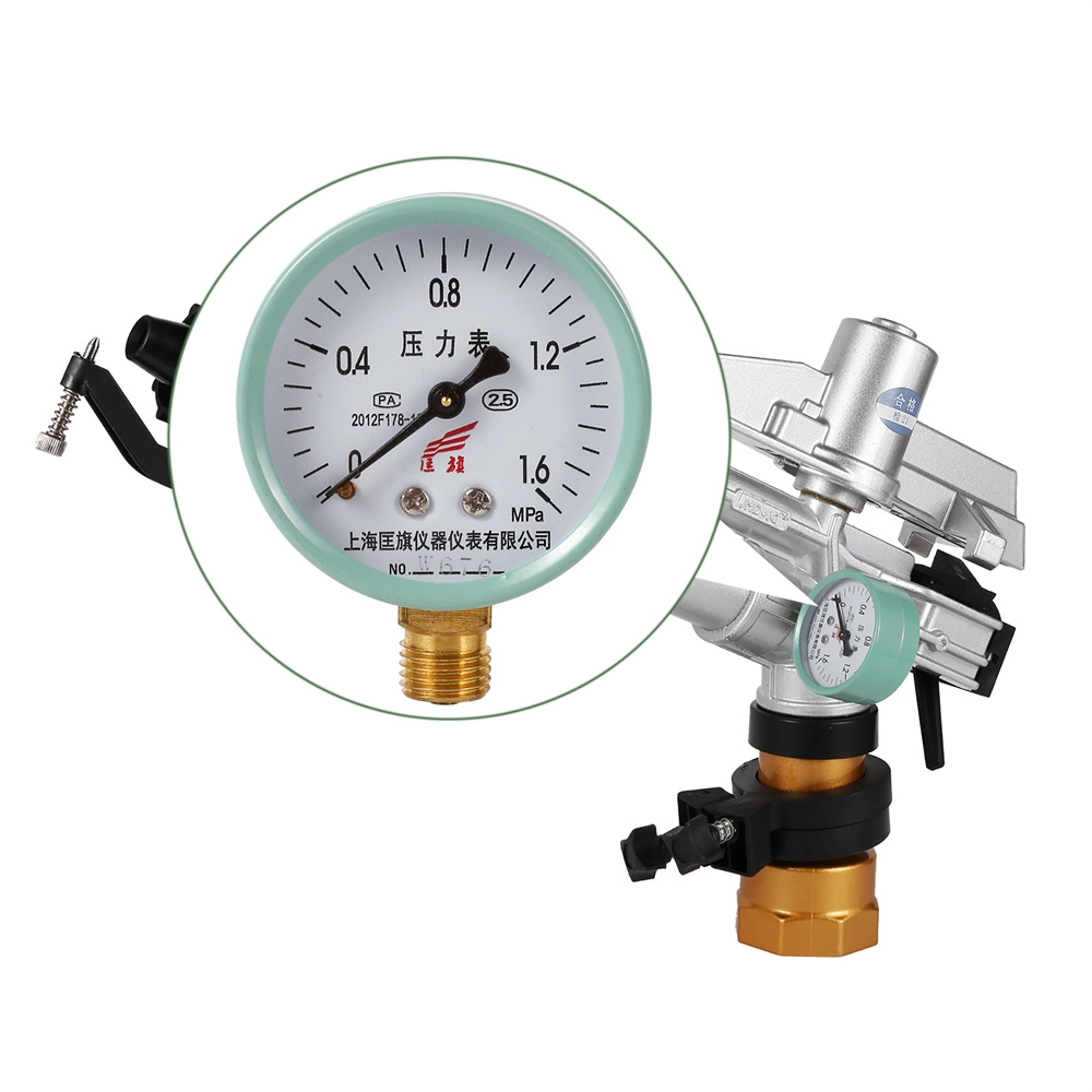 Professional Iron+Brass High Quality Water Pressure Gauge Garden Irrigation Sprinkler Gun Fitting