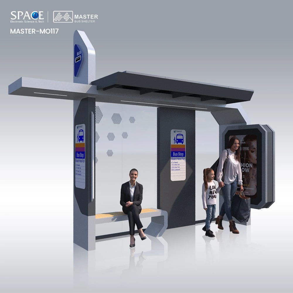 African LED Advertising Vending Machine Kiosk Steel Bus Shelter Stop