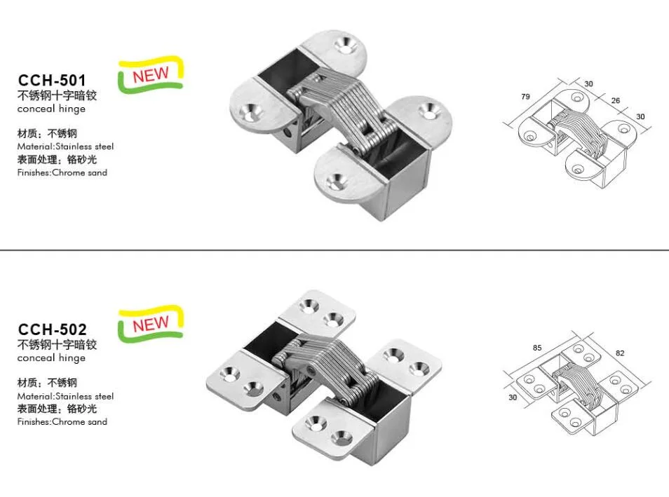 High quality/High cost performance Furniture Stainless Steel 201/304 Folding Conceal Hinges (CG005) 2022