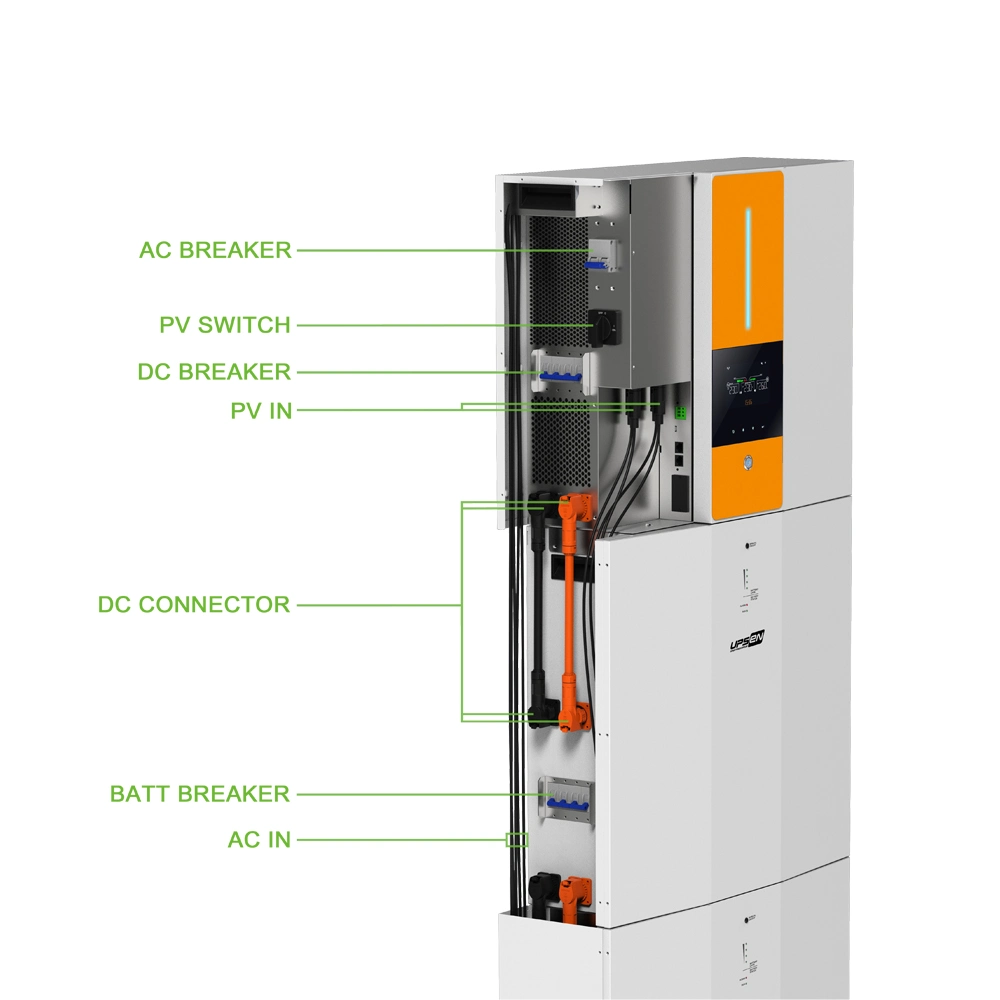 En el hogar inteligente en un híbrido 5kw 20KWH del sistema de almacenamiento de energía solar