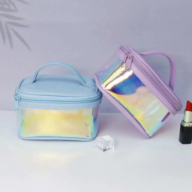 Custom Wholesale/Supplier Luxury Professional Clear PVC Transparent Leather Travel Pouch Organizer Make up Cases Makeup and Cosmetic Ba