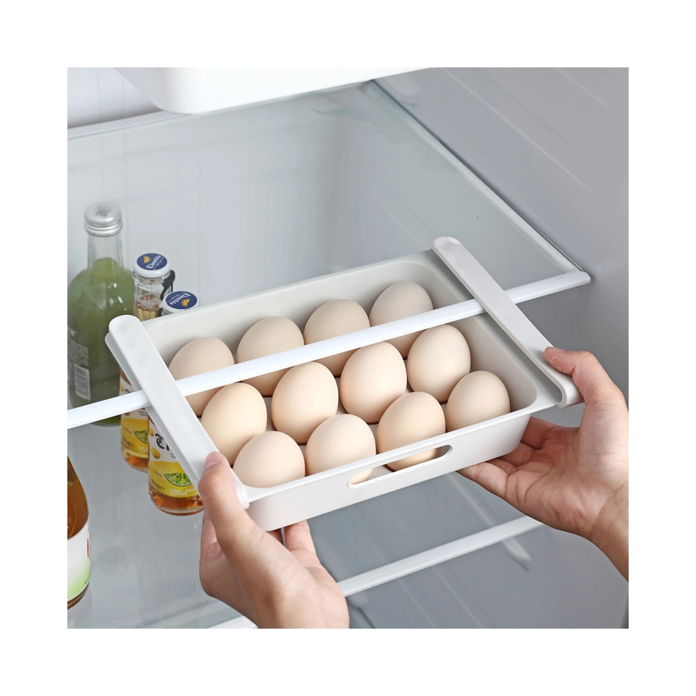 Egg Storage Box Plastic Organizer Fridge Stackable Food Bins with Handles Crisper Container Kitchen Drawer Refrigerator Tray