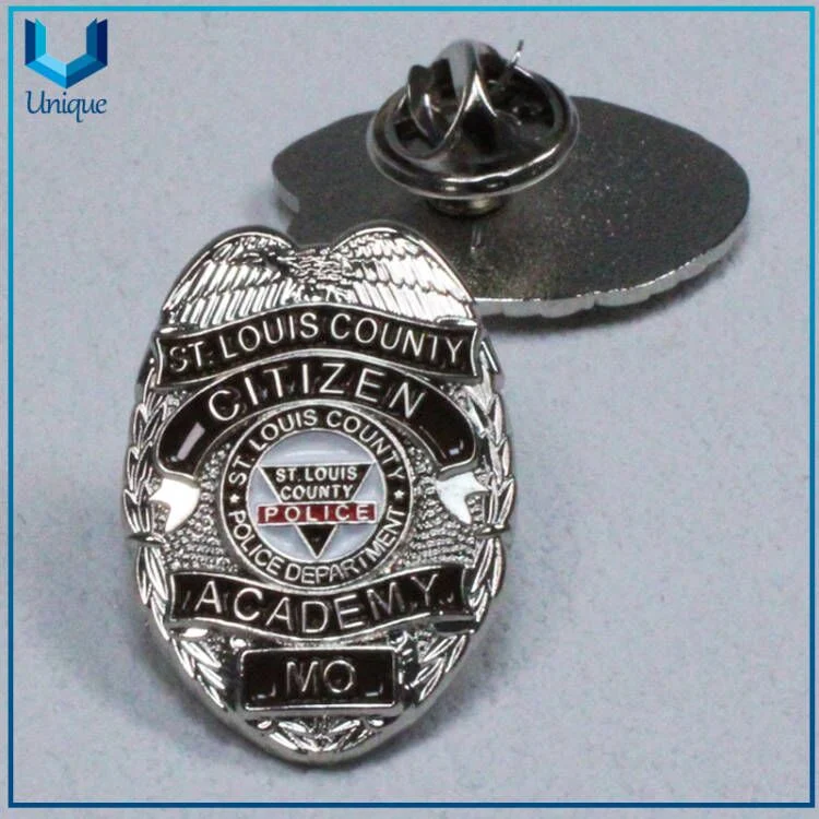 Custom Design 3D 1 Inch Height Soft 3D Domed Nickel Soft Enamel Metal Pin, High quality/High cost performance  Die Casted Police Metal Badge