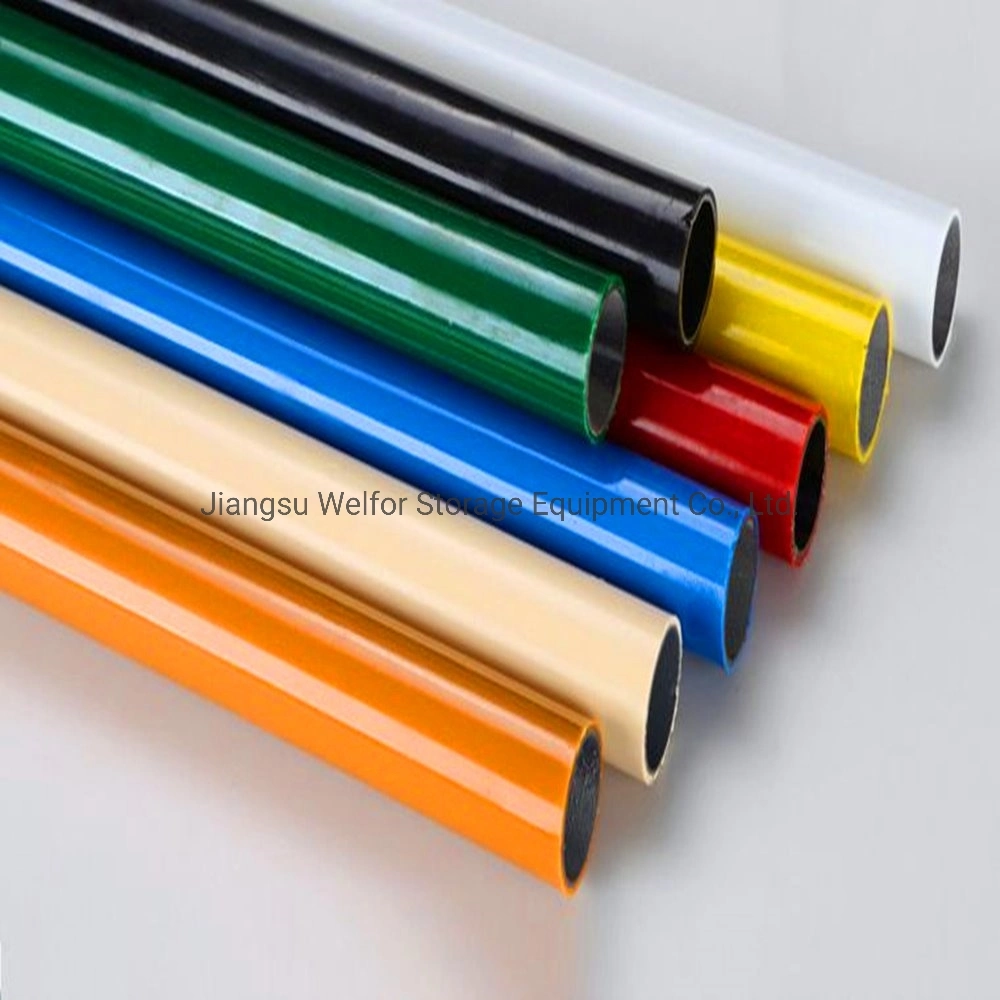 Od 28mm Plastic Coated Lean Pipe for Pipe Rack Beige Color