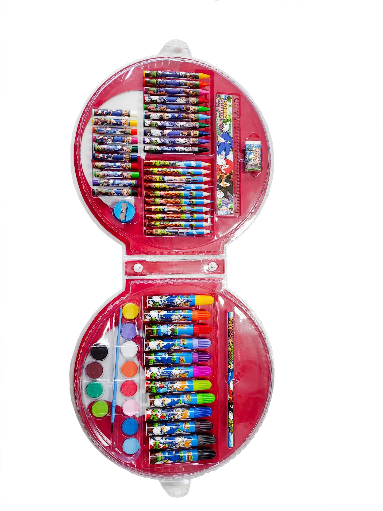 En71 Approved Different Designs 60 PCS Customized Kids Children&prime; S Drawing Set Crayons Markers Color Pencils Stationery Set