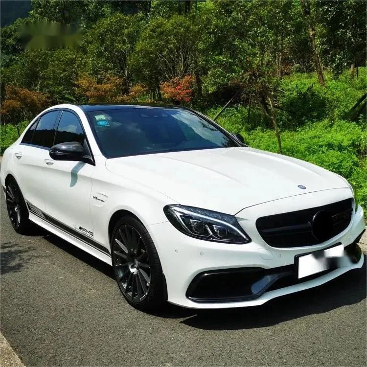 Piezas de automóvil para 2015-2021 Mercedes-Benz W205 modificado a 2016 C63 AMG Kit de carrocería parachoques delantero GT AMG plata negro Rejilla