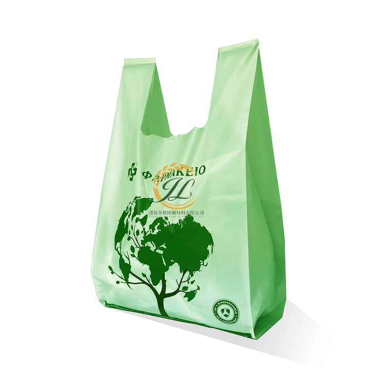 Eco friendly Compostable /Pbat biodegradables de fécula de maíz/PLA T-Shirt de tiendas y el embalaje de plástico bolsas bolsa compostable Ok