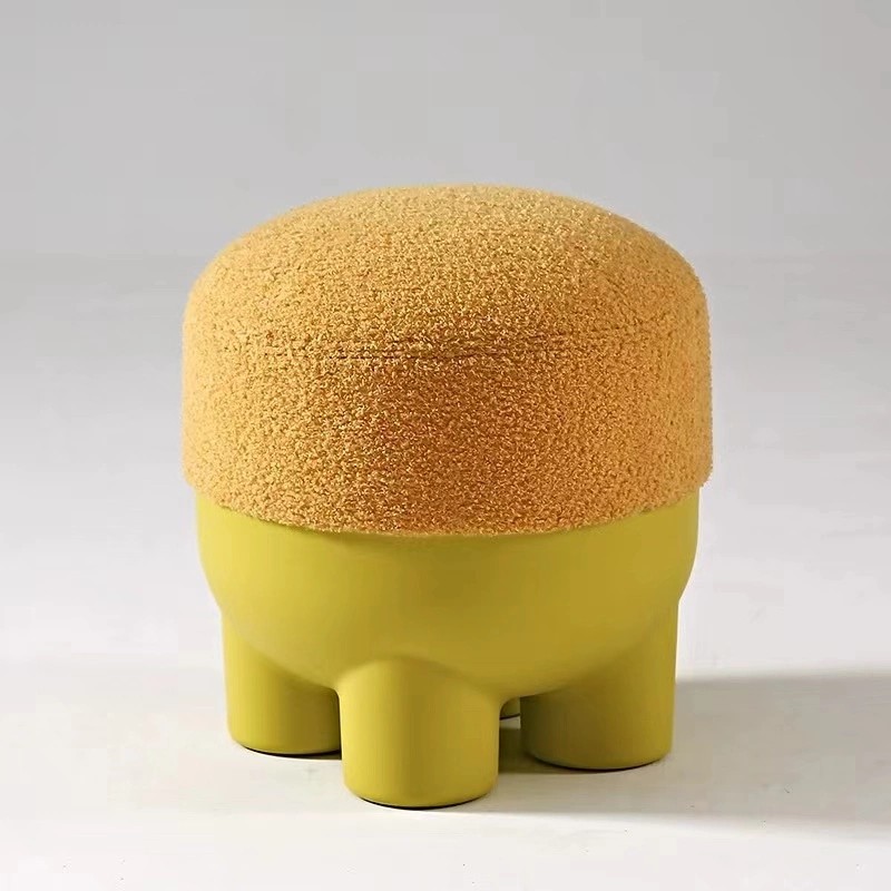 Plastic Round Living Room Modern Fabric Ottoman Hotel Bedroom Velvet Changing Stool