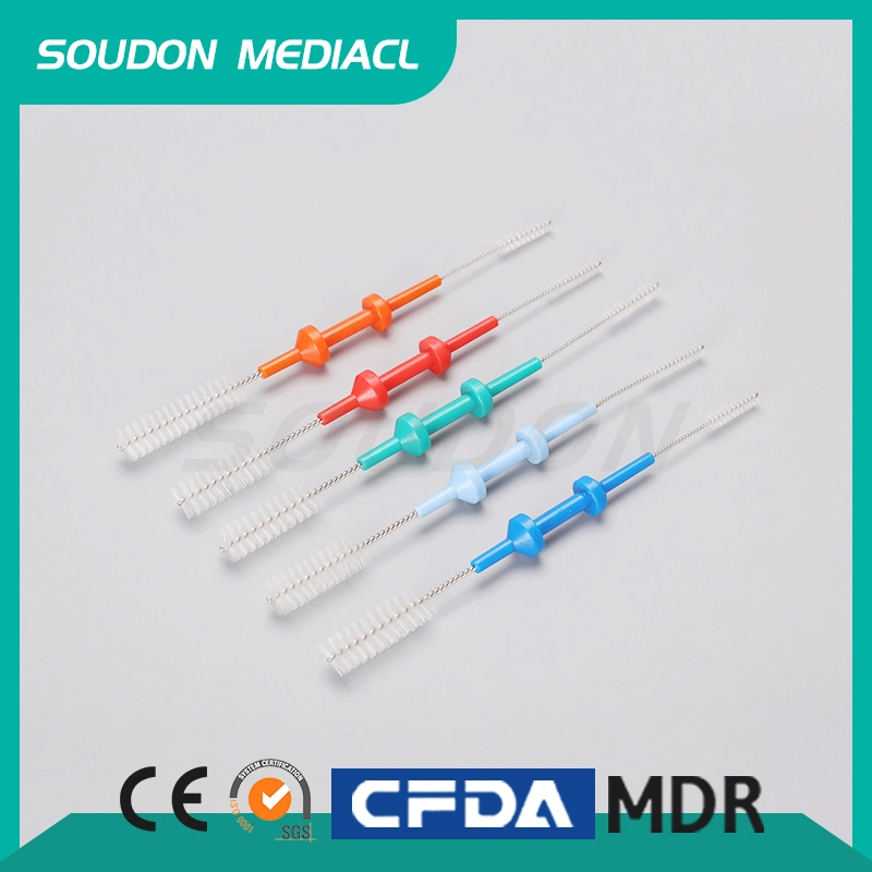 Instrumento médico endoscopio Cepillos de limpieza de boca doble cabezal con MDR ISO13485