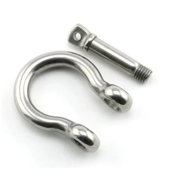 6mm G-2130 Alloy Screw Pin Bow Shackle Rigging Omega-Shaped with Nut and Allen Headed Bolt Pin