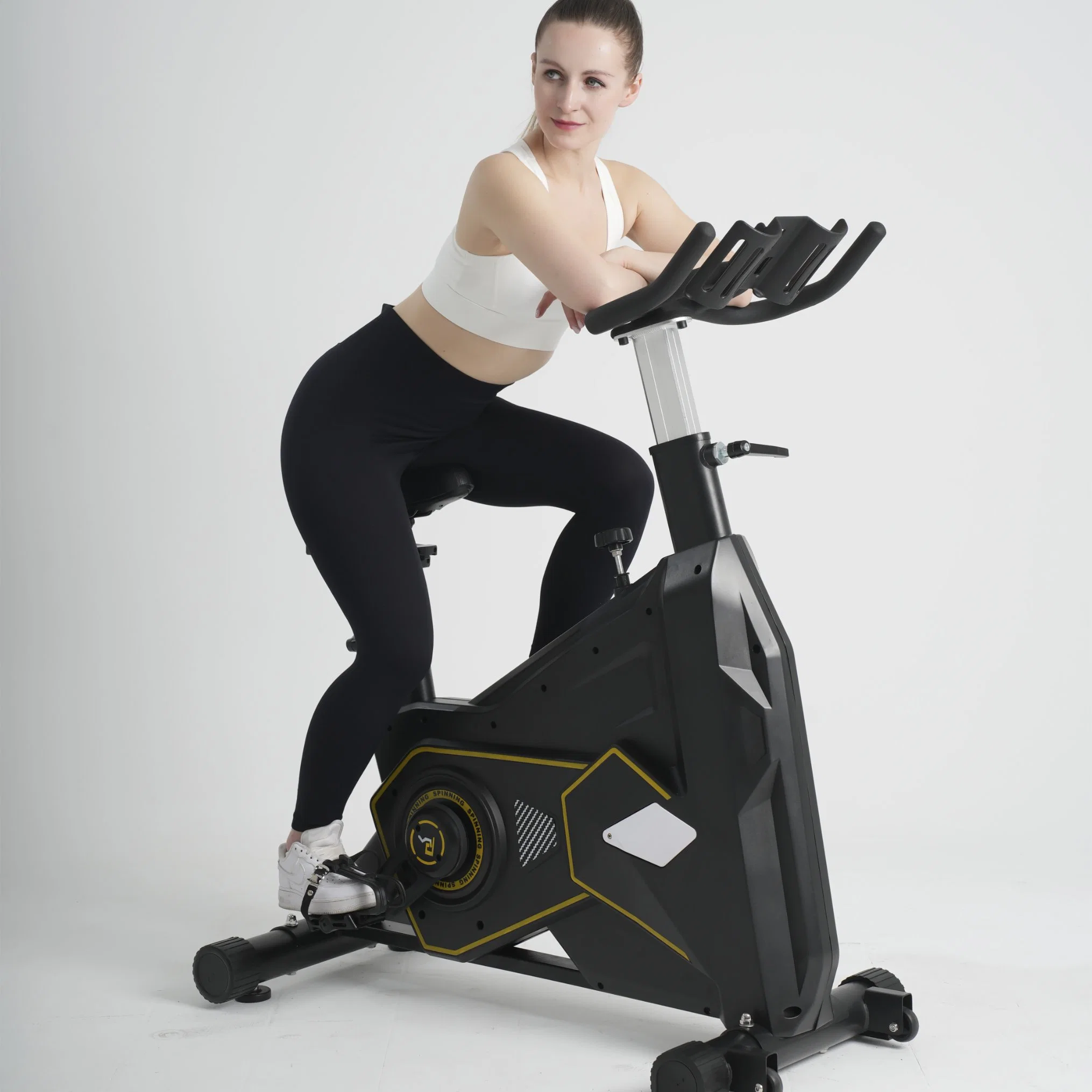 Commercial Gym Equipment Professional Use Magnetic Exercise Bike with Laptop Desk Fitness Elliptical Stepper