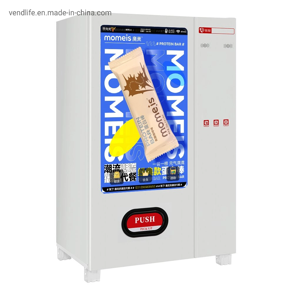 Food and Drinks Self Service Vending Machine 55 Inches Touch Screen Spiral Tray Cooling System Smart Vending Machine Sale