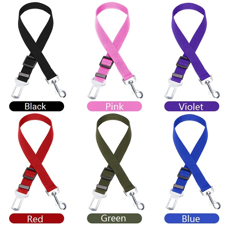 Dog Safety Seat Belt Adjustable Nylon Fabric Dog Vehicle Seatbelts