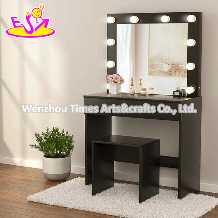 Customize LED Light Wooden Dressing Table with Mirror and Stool W08h168