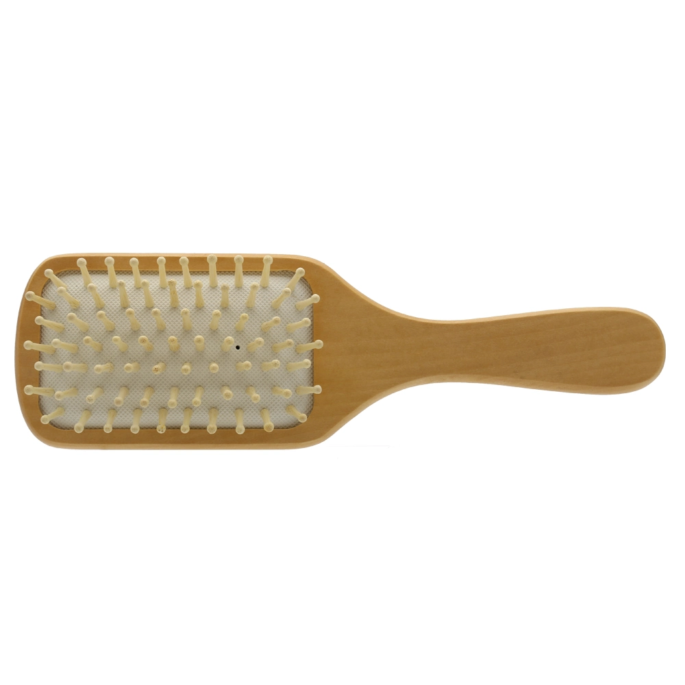 Natural Paddle Massage Wooden Brush with Air Cushion and Wooden Bristle