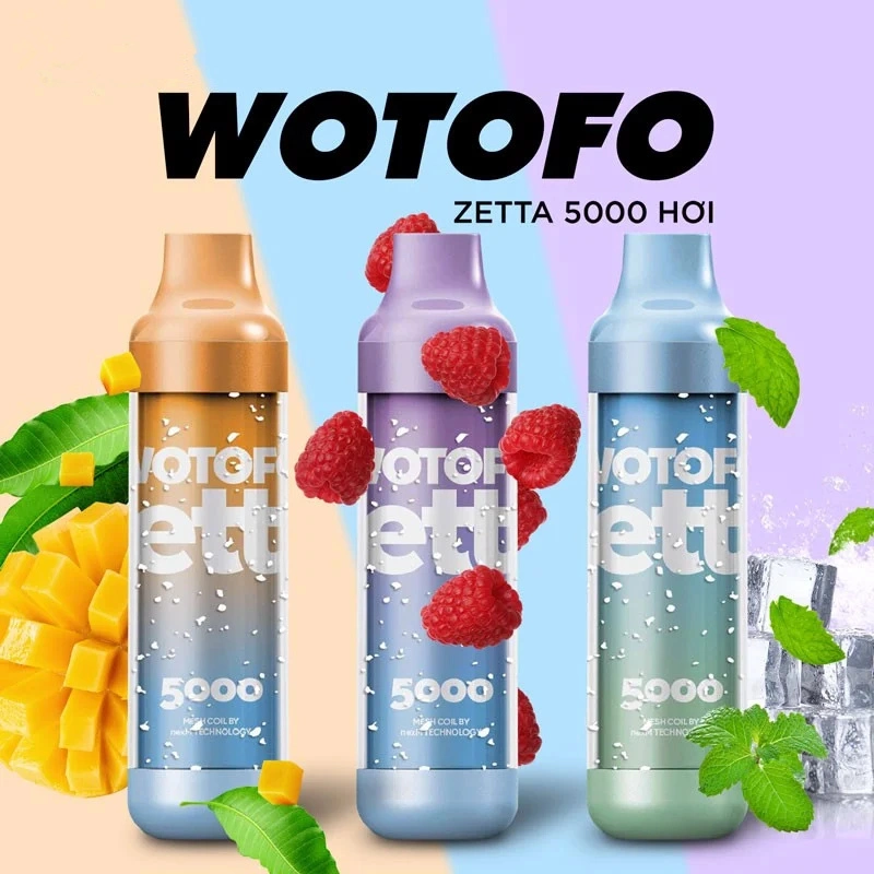 الاتحاد الأوروبي بيع ساخنة Wotofo Zetta 5000 أطواق جهاز الظرف القابل للاستخدام Vape. (قرد جهاز التبخير