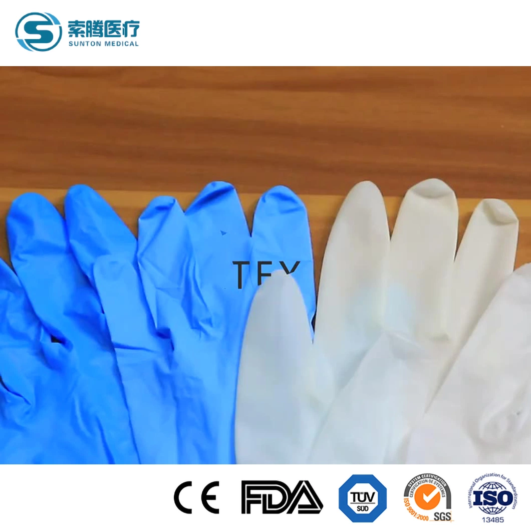 Sunton antibacteriano descartables Guante de calidad médica China 100PCS/Box 10 cajas de embalaje/CTN guantes quirúrgicos estériles de la fabricación de guantes de látex muestras gratis