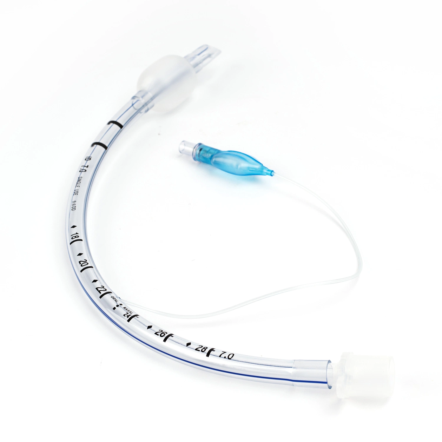 Tubo endotraqueal descartável de PVC com manguito/braçadeira de baixa pressão de alto volume