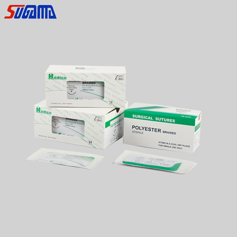 Desechable absorbible medicinal Pologlactina estéril 910 suturas con aguja