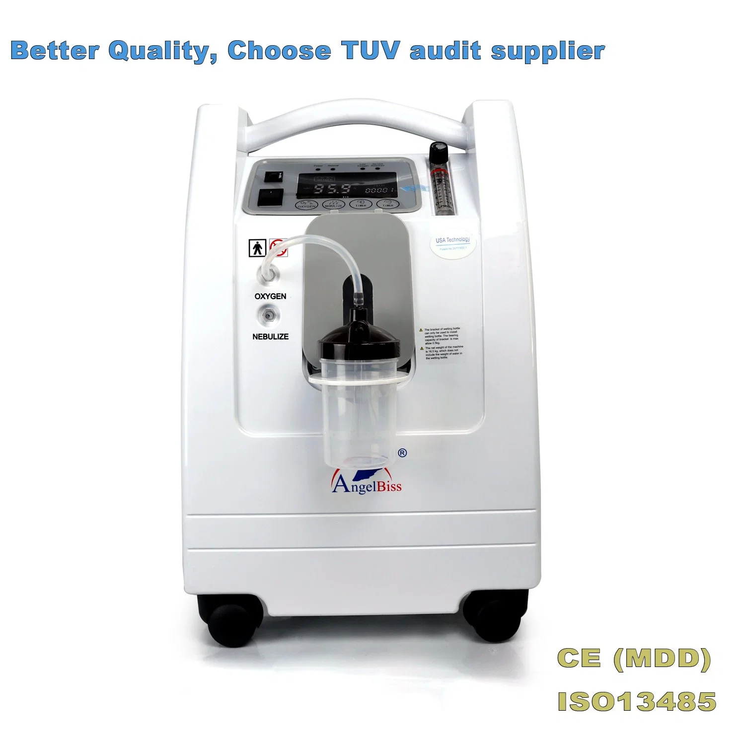 Medical 5 Liter Oxygen Concentrator with 93% High Purity, Low Purity Alarm, Nebulizer