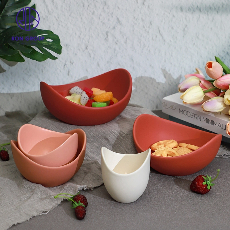 China Wholesale Fruit Snack Table Bowl Set Lotus Style Plastic Bowl Decoration for Hotel Restaurant Wedding Party