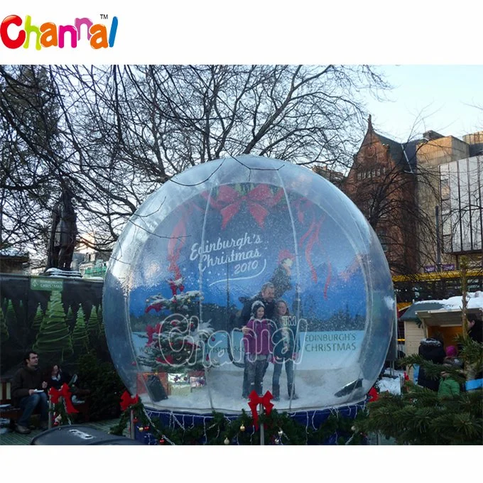 Novo Tamanho humano bola de neve gigante de globo insuflável Globo de neve para o Natal