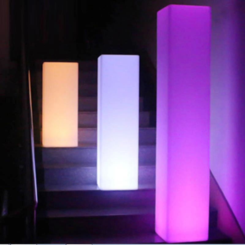 Iluminación de columna cuadrada LED para muebles de patio al aire libre de salón de belleza usados